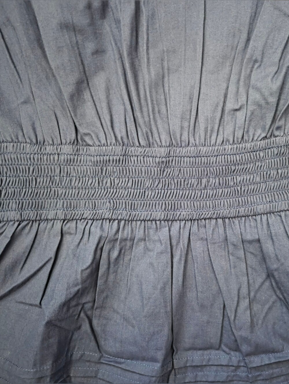 NWT - LEA Cotton Poplin Flutter Sleeve Split Neck Smocked Back Midi Dress-Size M - Picture 14 of 14